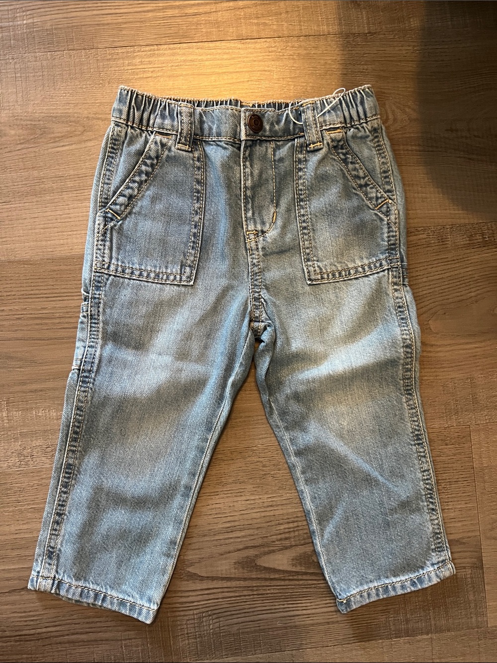 Kids Elastic-Waist Light Blue Denim Jeans